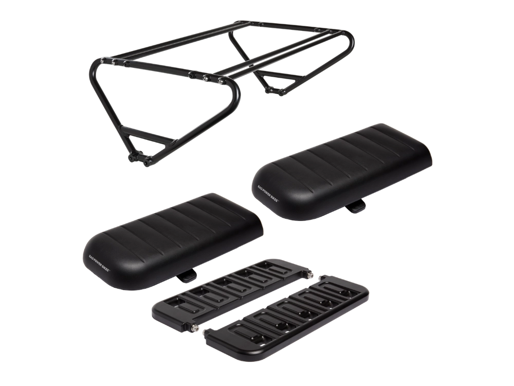A rear rack with passenger seats for a RadWagon 5